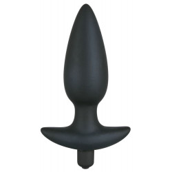 Чёрная анальная вибровтулка Black Velvet с 5 скоростями - 12 см.